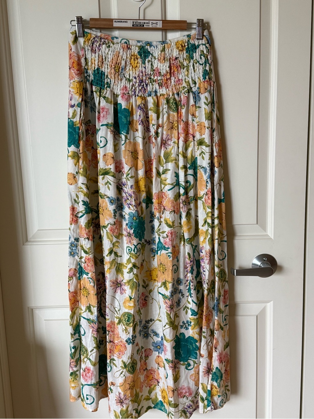 Rachel Zoe Linen Blend Floral Maxi Skirt Size Sm Cream Botanical Print - Picture 4 of 8